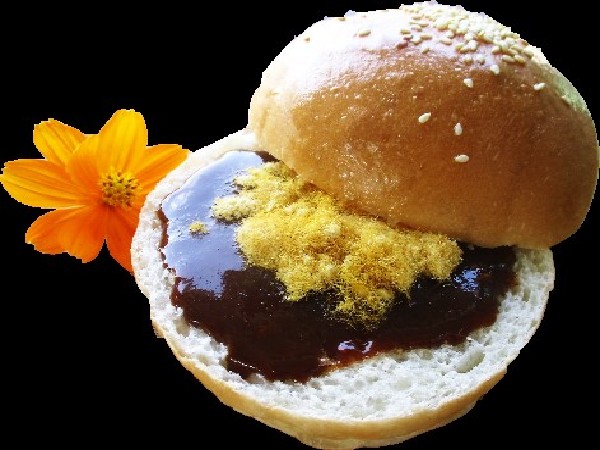 ปังเบอเกอร์ไก่หยองพริกเผา